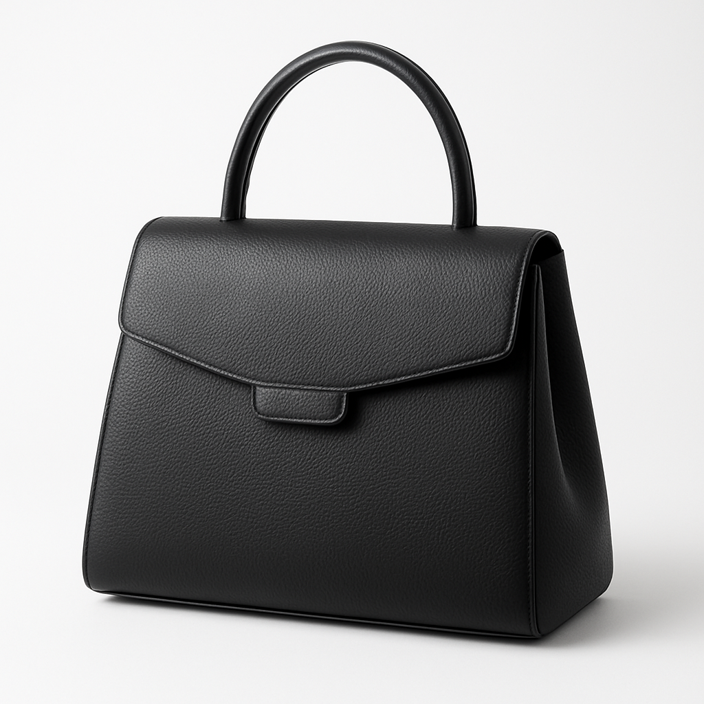 black luxury leather bag